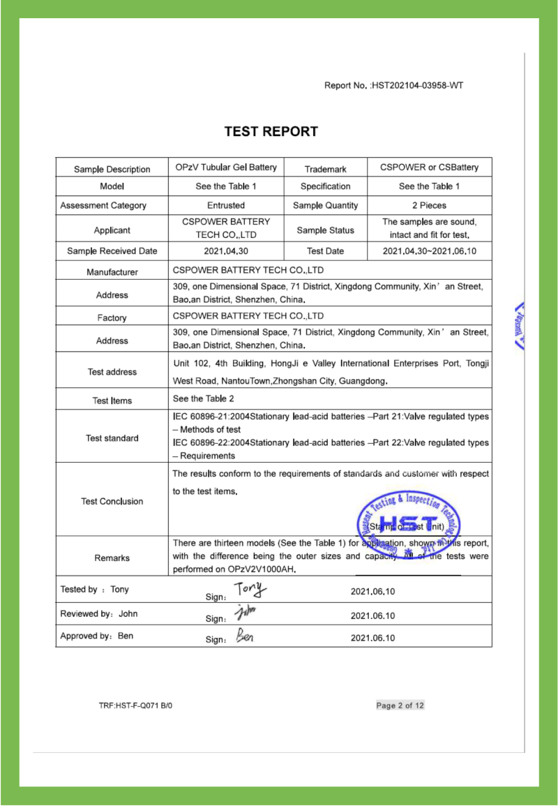 IEC 60896 (Bateri OPzV)