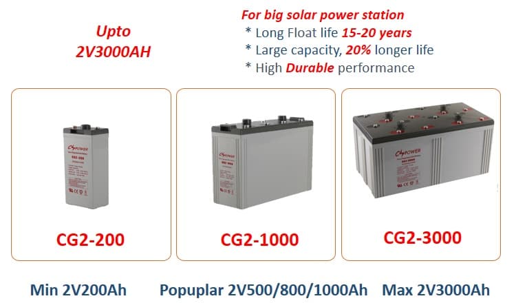 2V CG gel battery